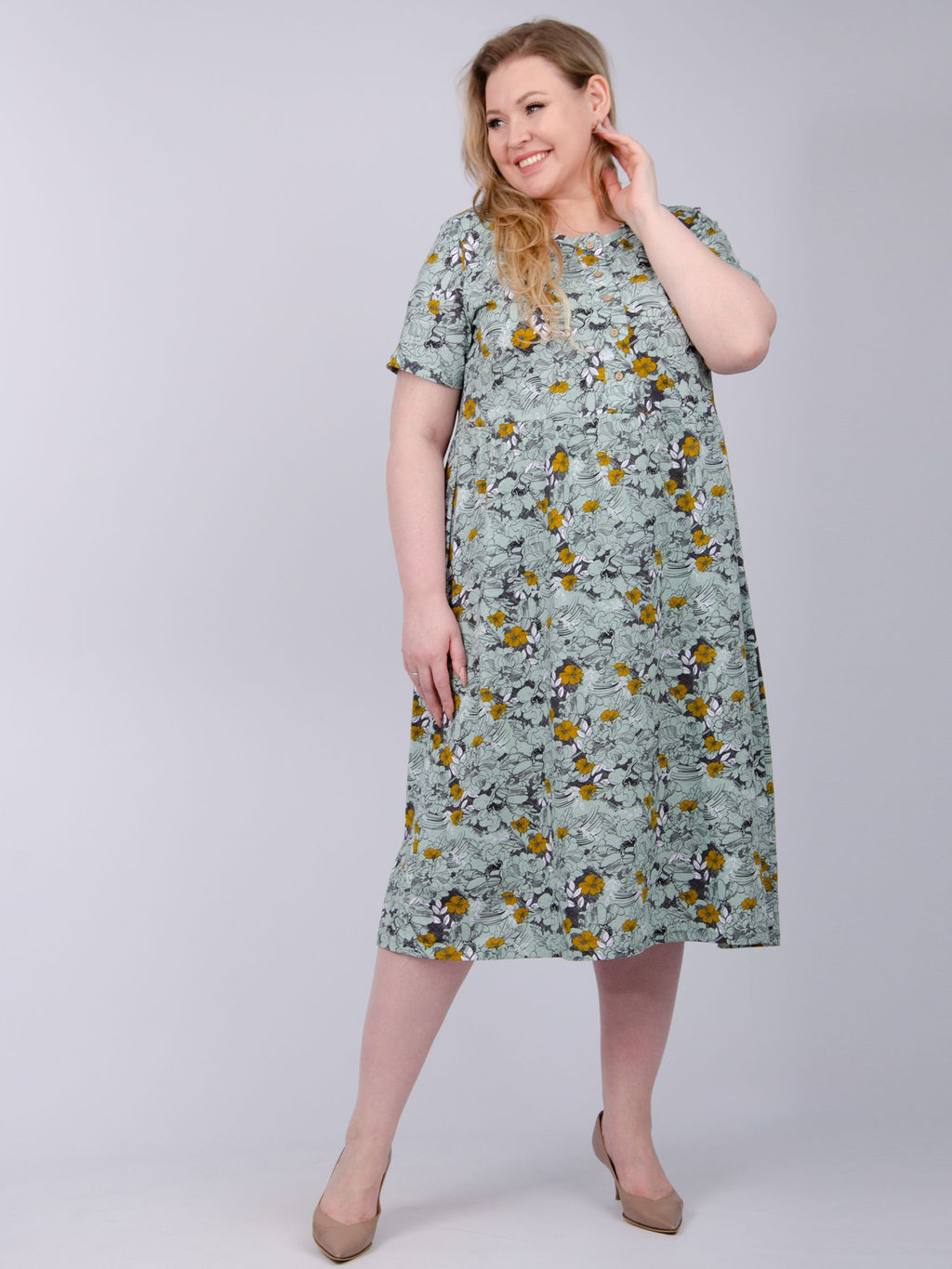 Платье "Прованс 7" олива, трикотаж