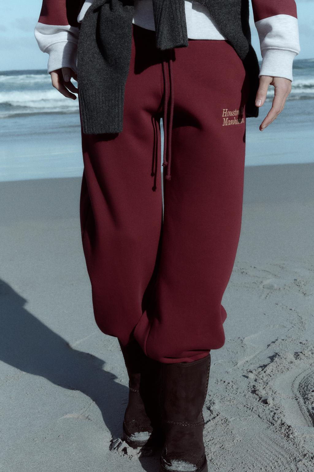 EMBROIDERED VARSITY TROUSERS - Zara фото 2