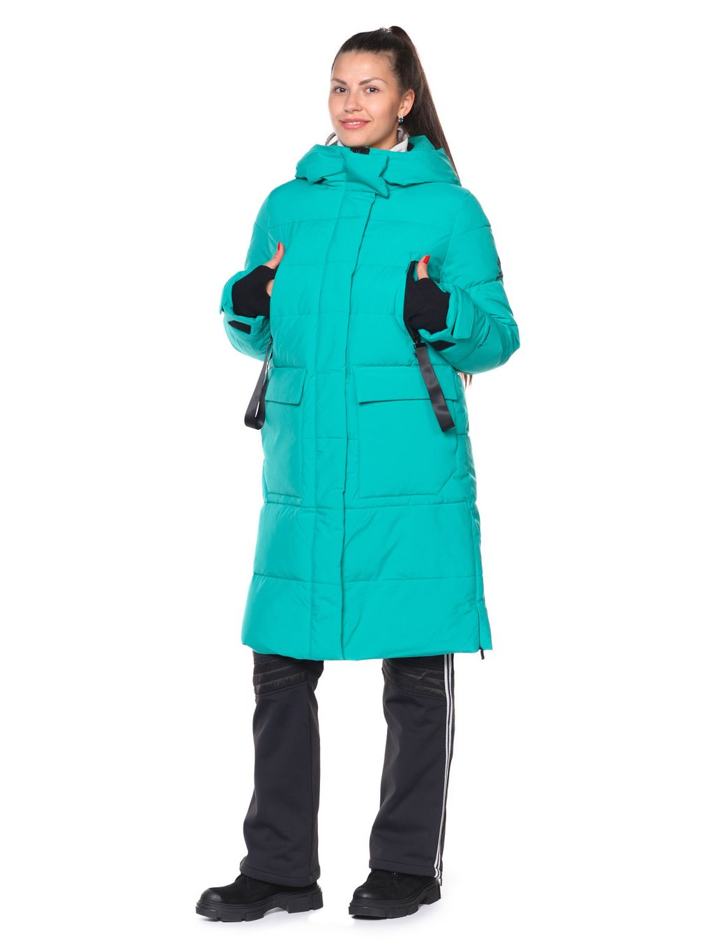 Пальто B-8872 Бирюзовый