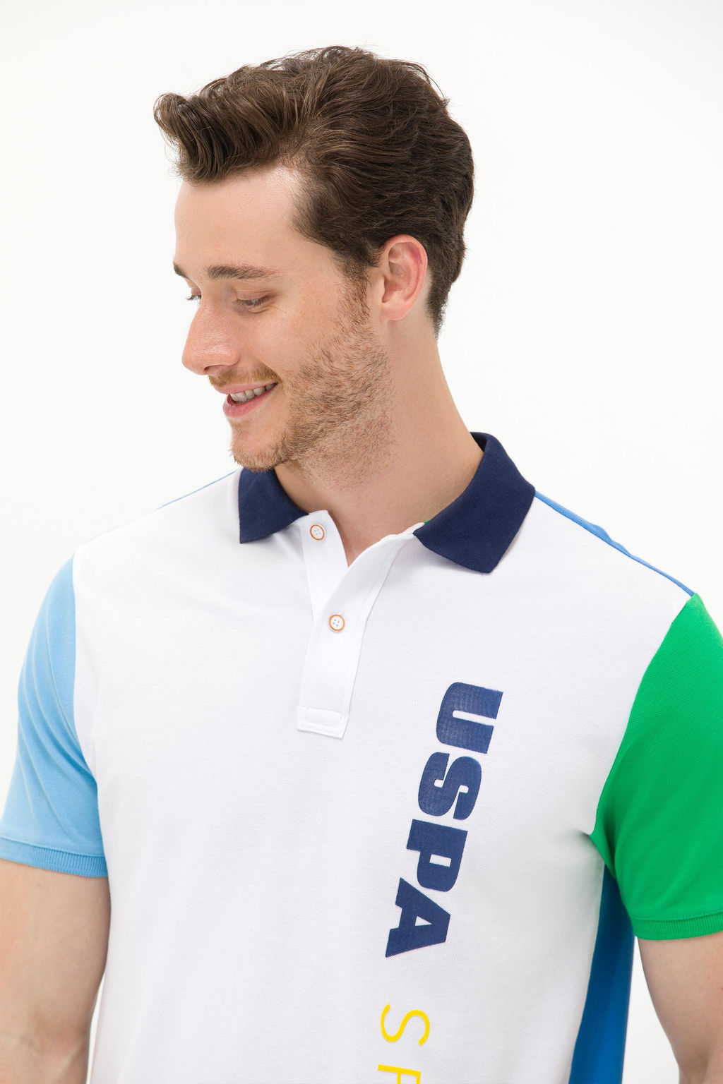 U. S. Polo Assn Мужская белая футболка с воротником-поло - U.s. polo assn фото 2