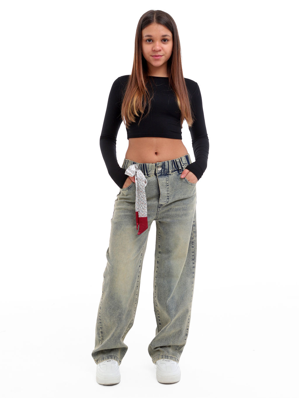 Джинсы-багги для девочек - СИНЯЯ МОДА фото 11