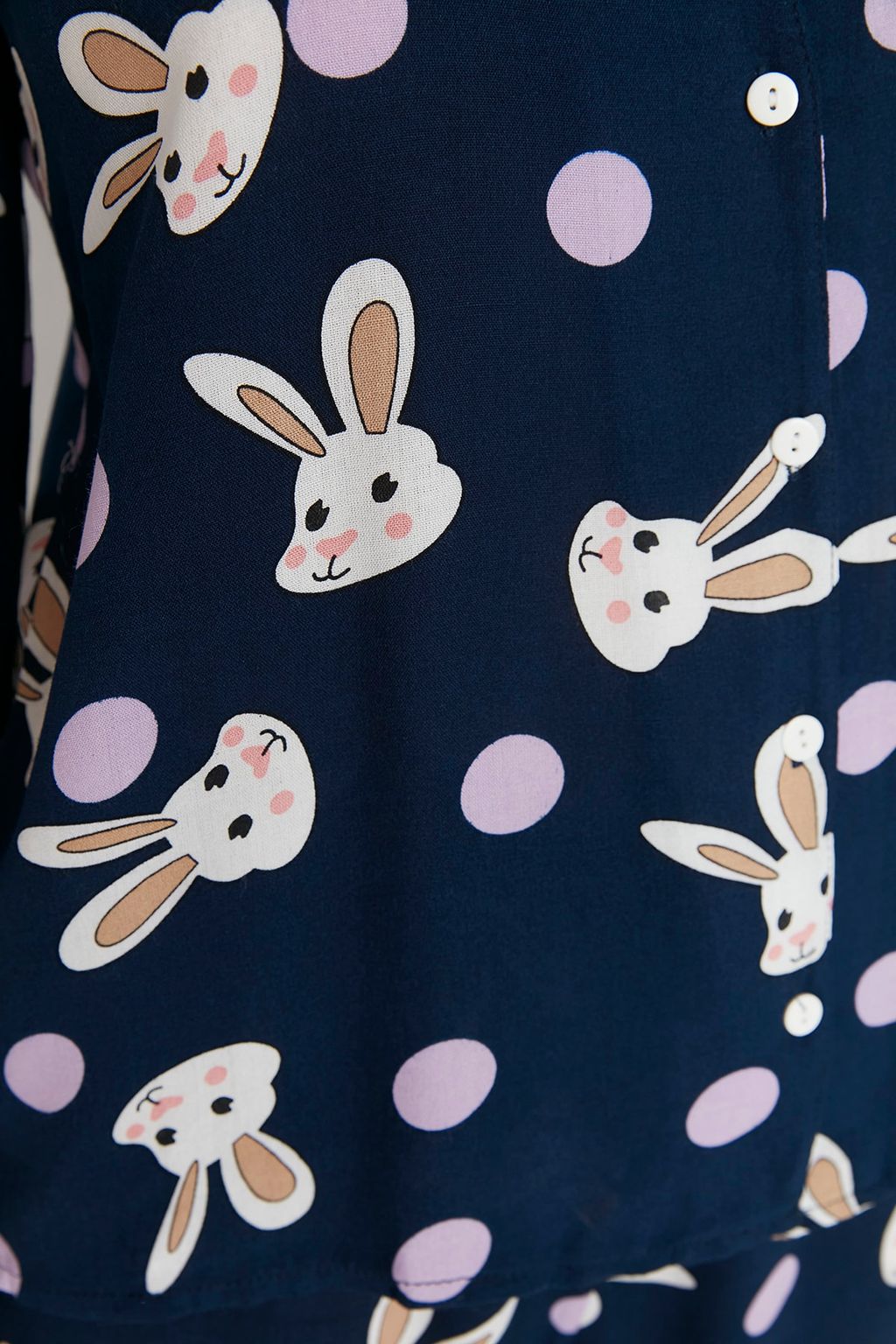 Trendyolmilla Cok Renkli Tavsan Desenli Viskon Dokuma Pijama Tak?m? THMAW21PT0048 фото 12