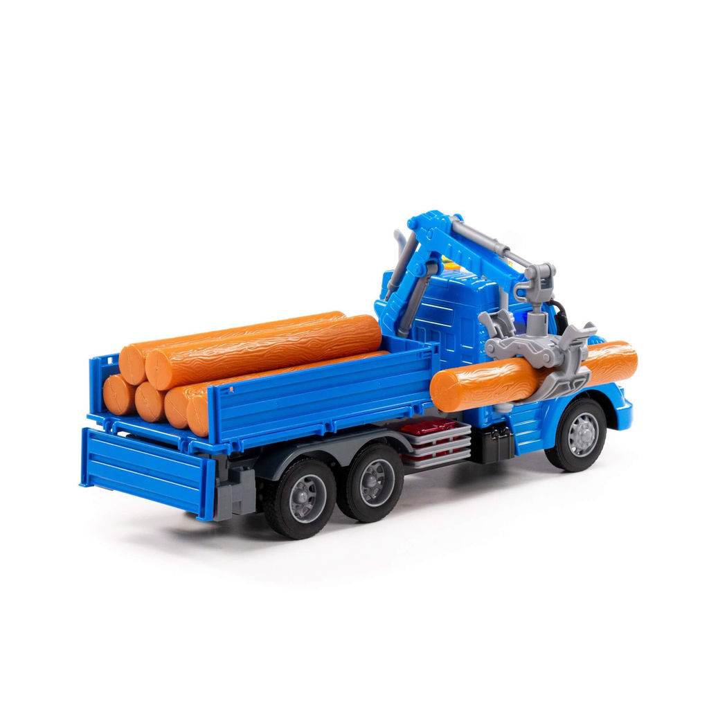 Профи, автомобиль бортовой с манипулятором инерционный (со светом и звуком) (синий) (в коробке) - Полесье фото 5