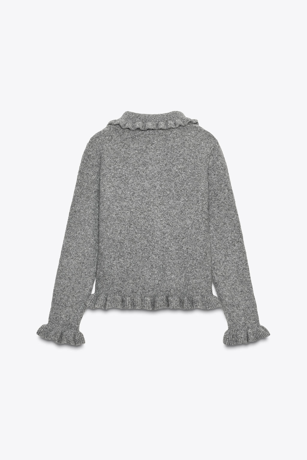 KNIT CARDIGAN WITH RUFFLE TRIMS - Zara фото 5