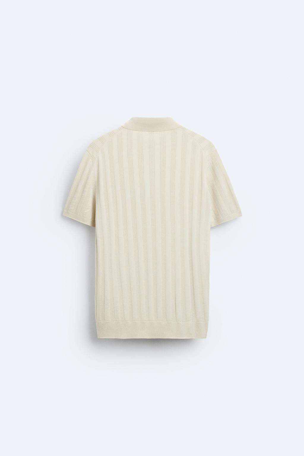 RIBBED KNIT POLO SHIRT - Zara фото 7