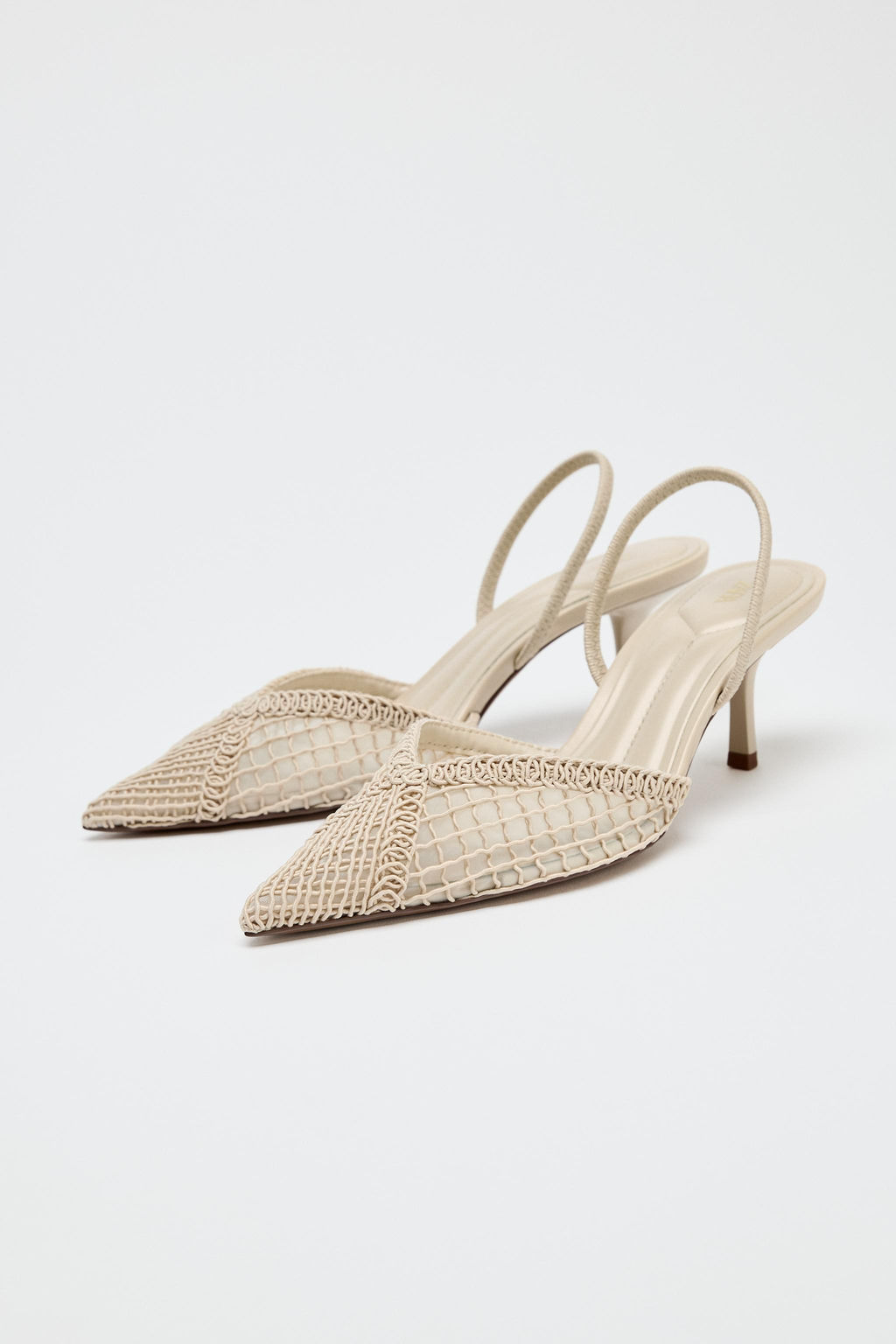 BRAIDED SLINGBACK HEELS - Zara фото 10