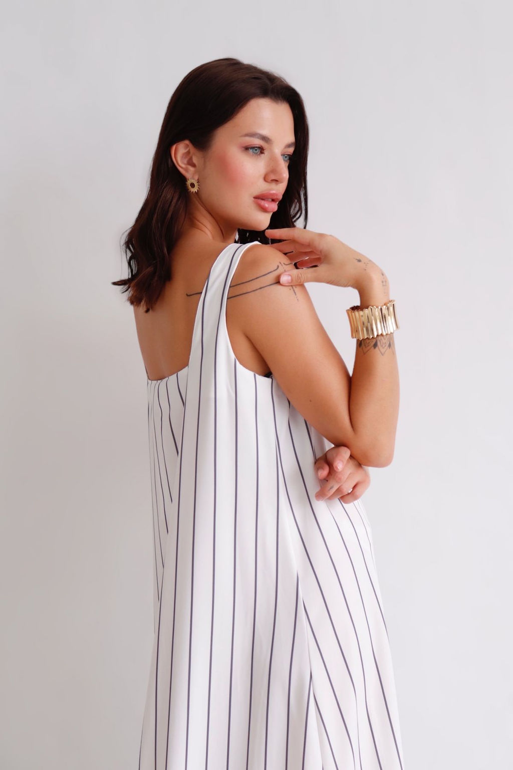 Martichelli Платье белое в полоску  фото 9