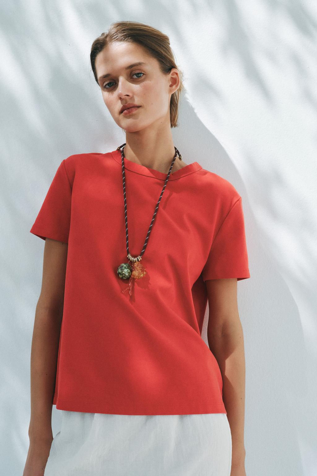 SHORT SLEEVE INTERLOCK T-SHIRT - Zara фото 27