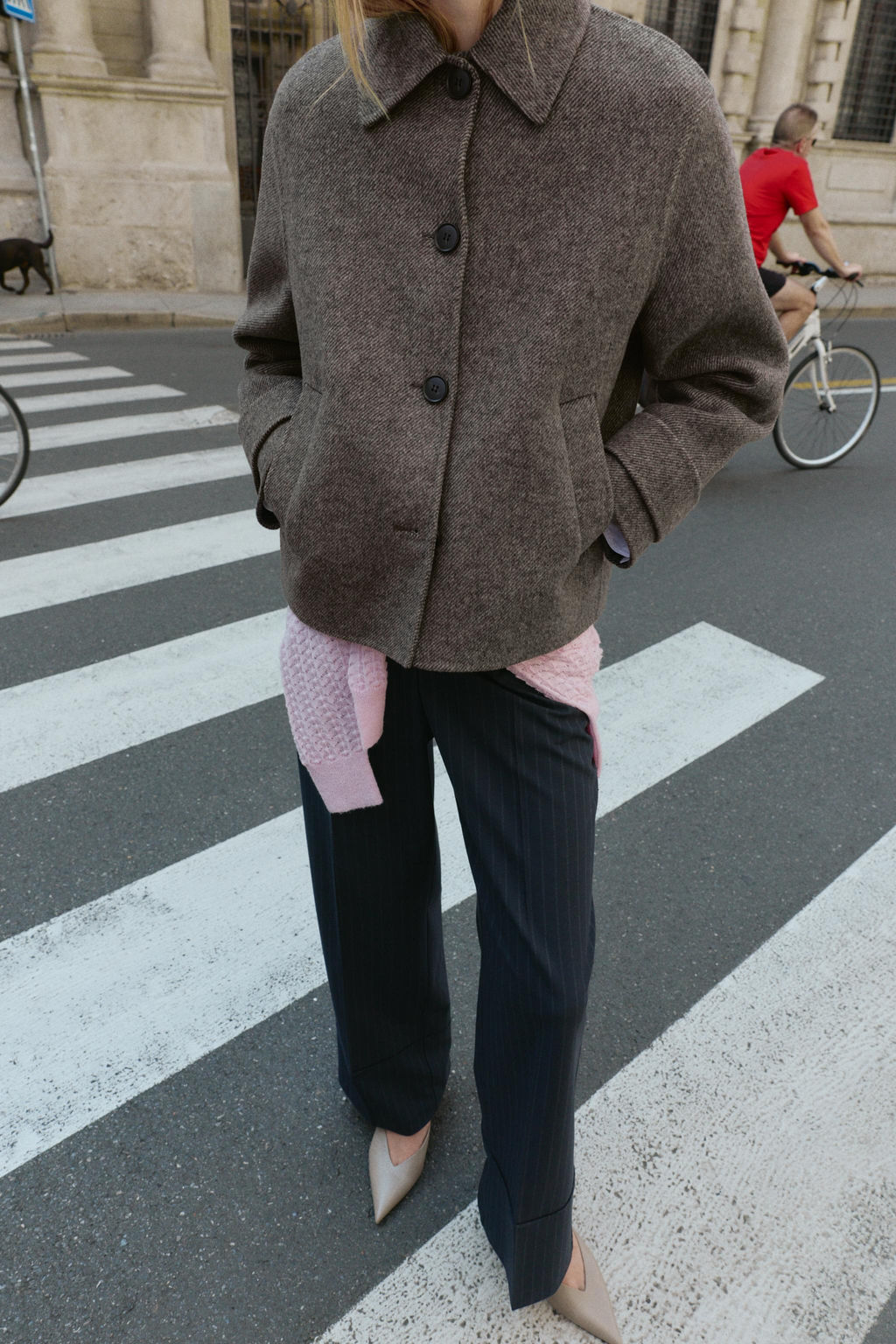 HERRINGBONE SHORT COAT