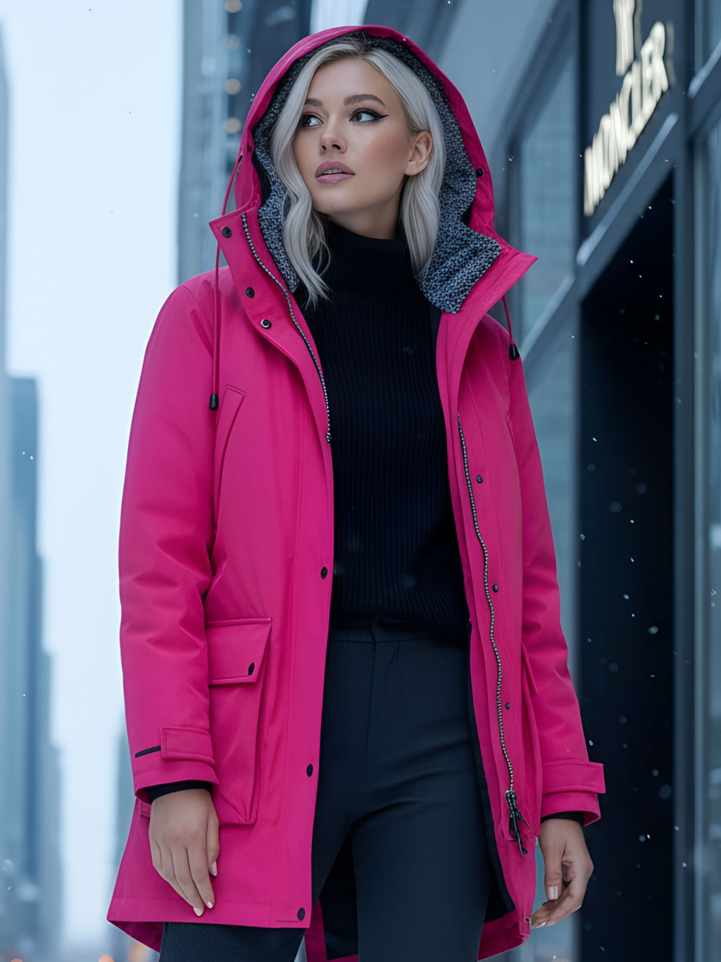 Парка женская зимняя MTFORCE c капюшоном розового цвета 2329R  фото 45