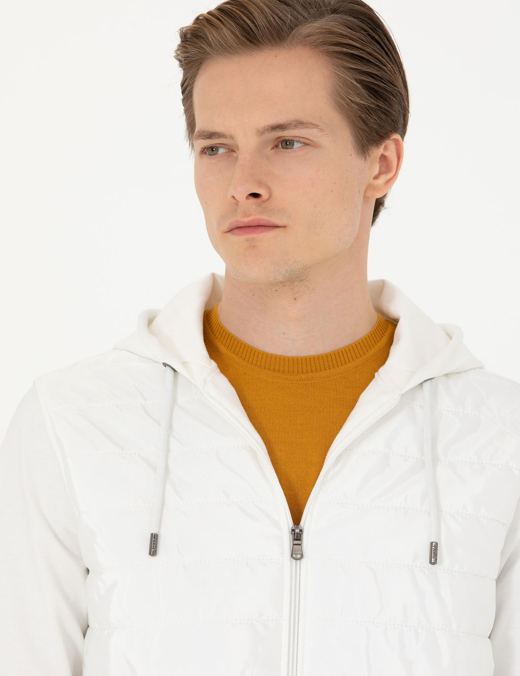 Белый свитшот с капюшоном - Cacharel фото 3