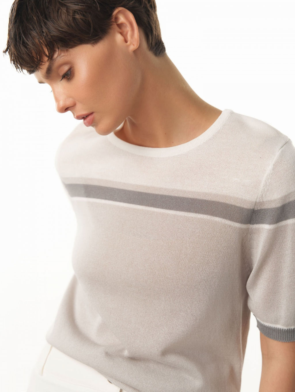 Conso/KJS 230707 - milk/grey Футболка Женская