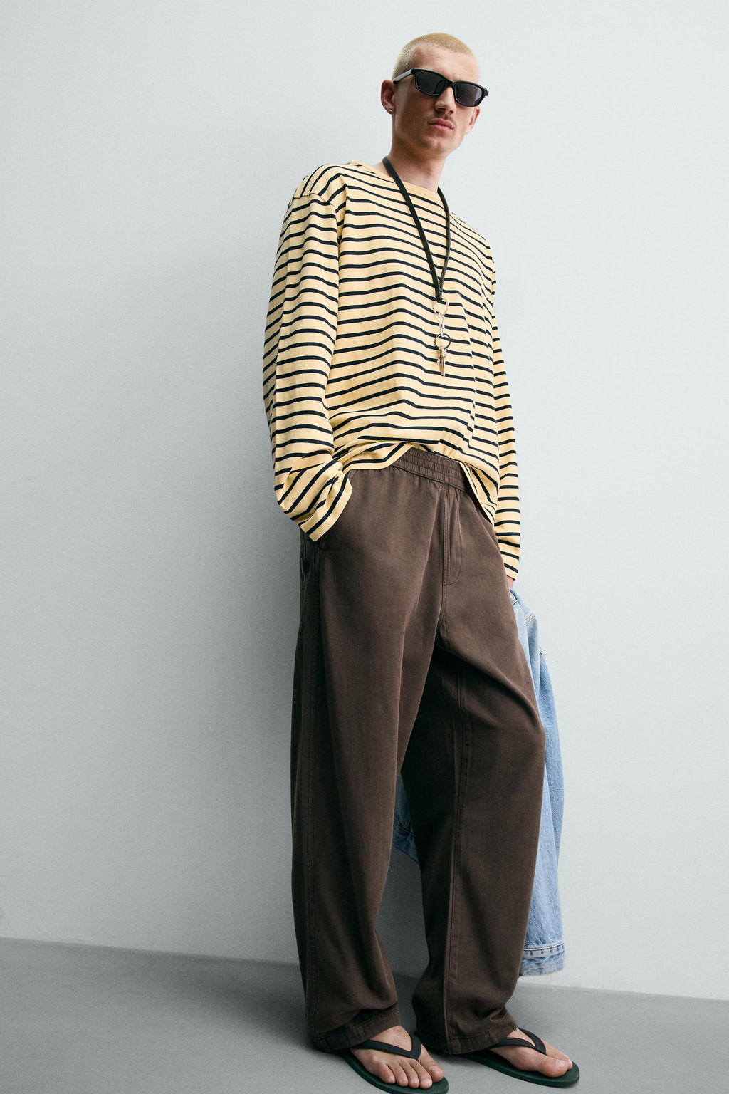 PANTAL?N RELAXED FIT ESPIGA / Marr?n - Zara фото 6