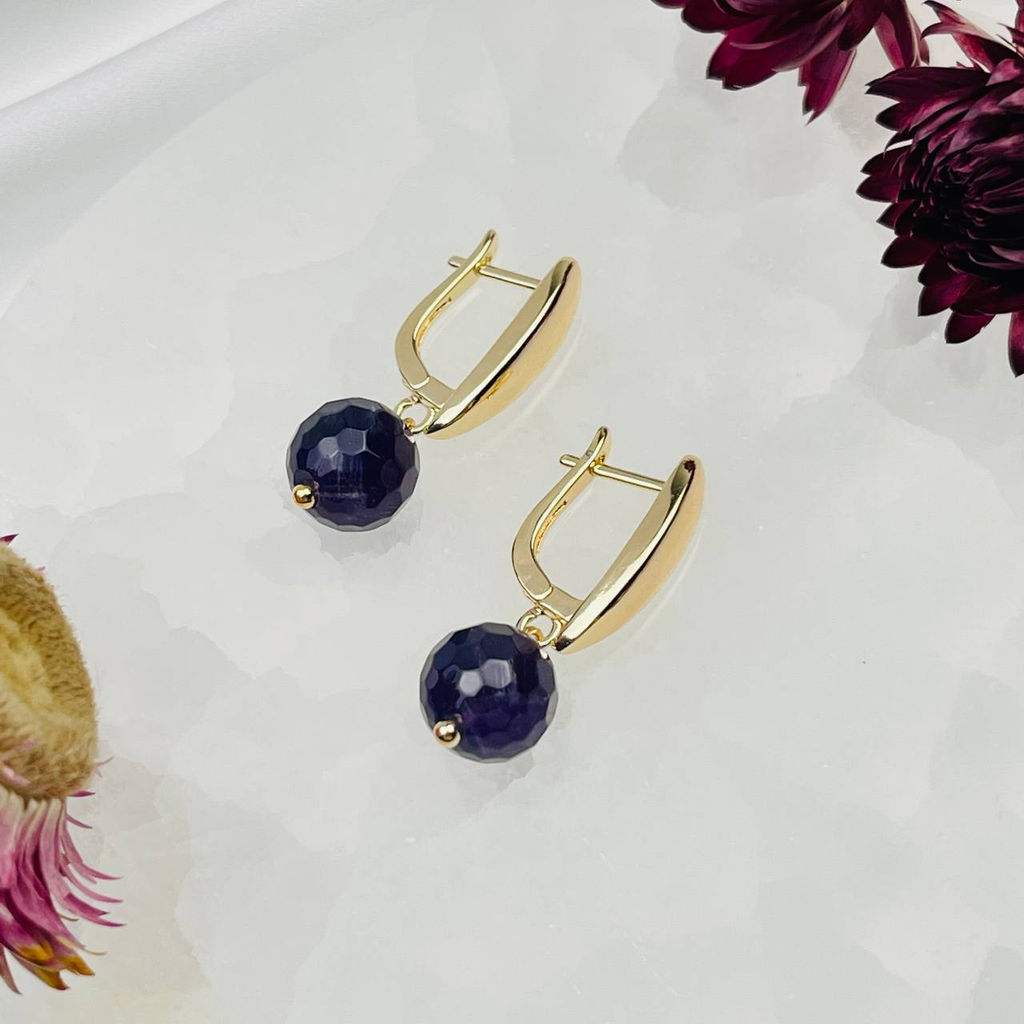 Серьги с камнем Аметист - Радуга самоцветов фото 2