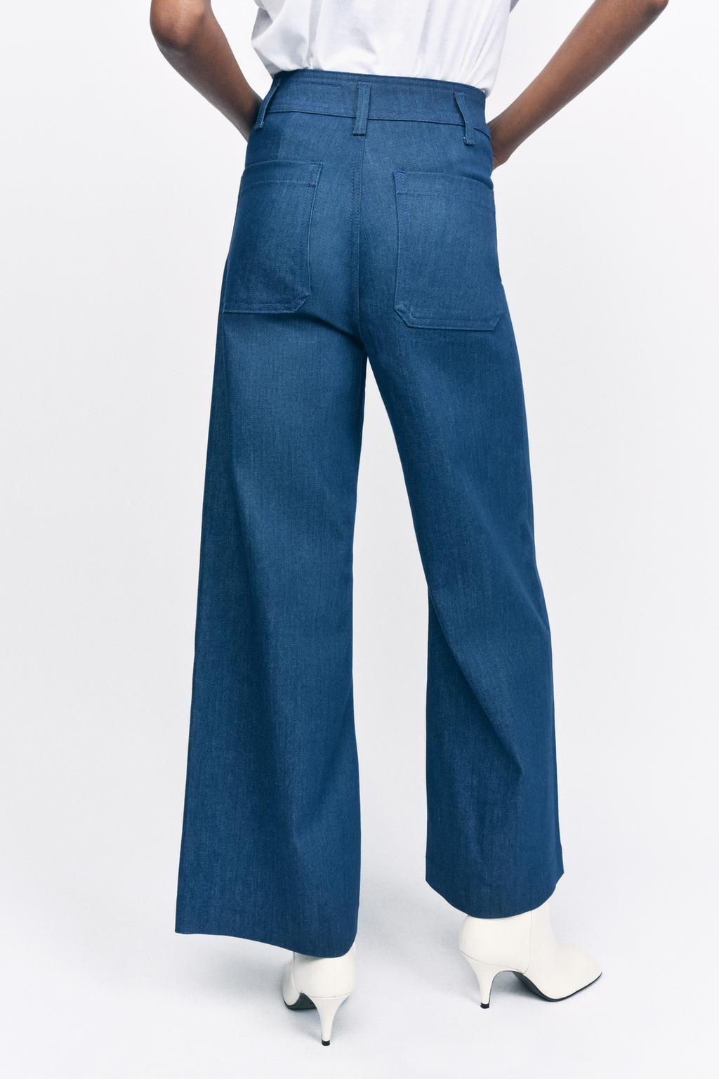 ZW COLLECTION WIDE-LEG HIGH-WAIST JEANS - Zara фото 3
