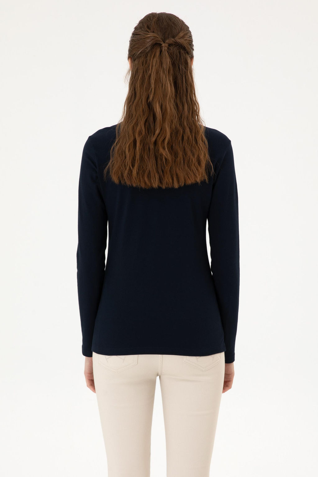 Kad_n Lacivert Basic Sweatshirt Sepette S_rpriz _ndirim - U.s. polo assn фото 5