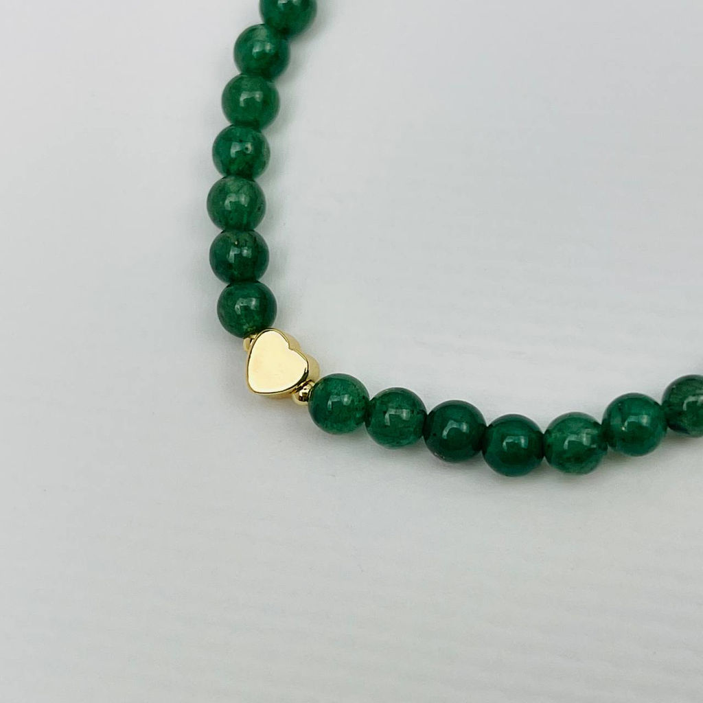 Браслет из зеленого Авантюрина со вставкой Сердце - Радуга самоцветов фото 3
