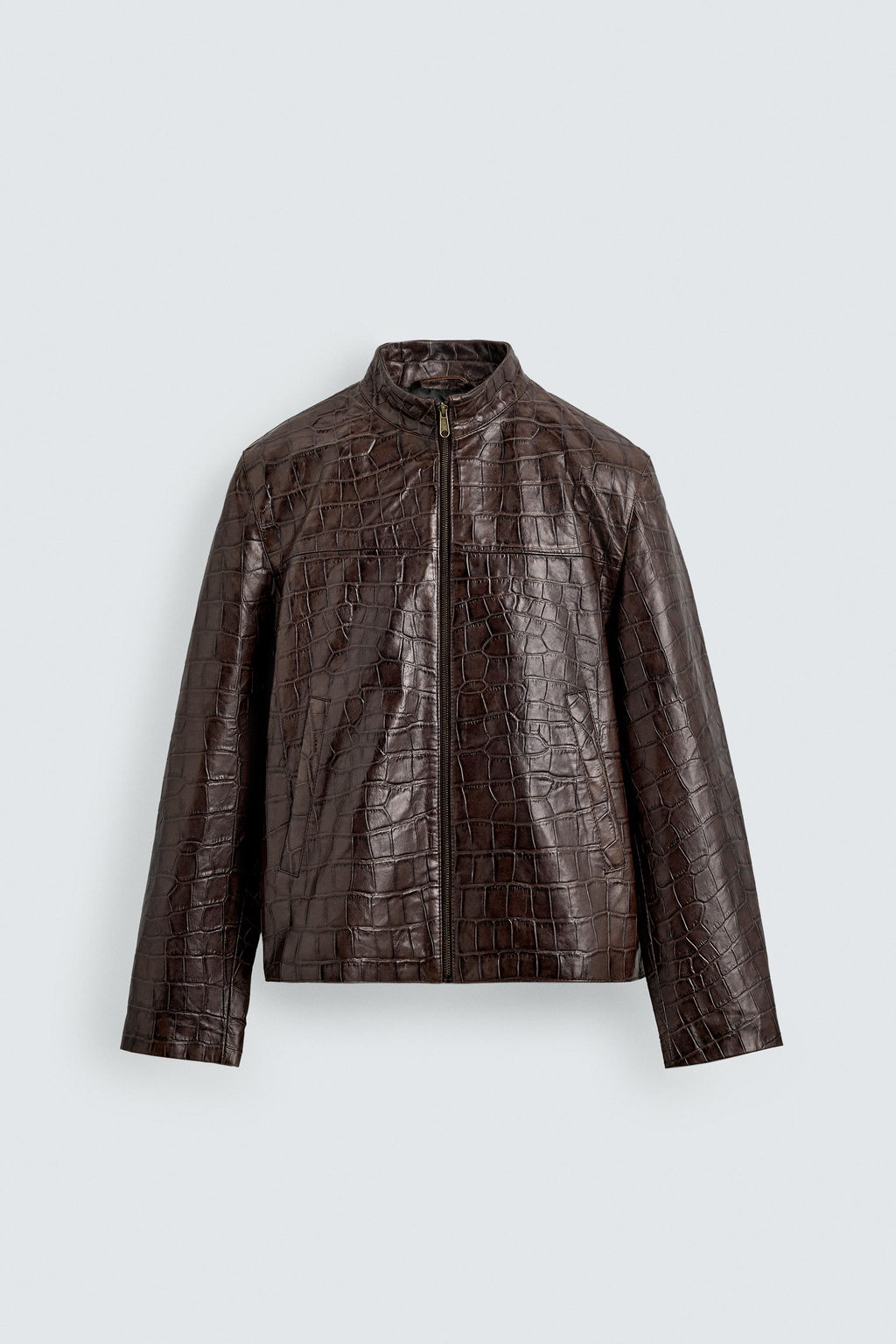 EMBOSSED LEATHER JACKET - Zara фото 7