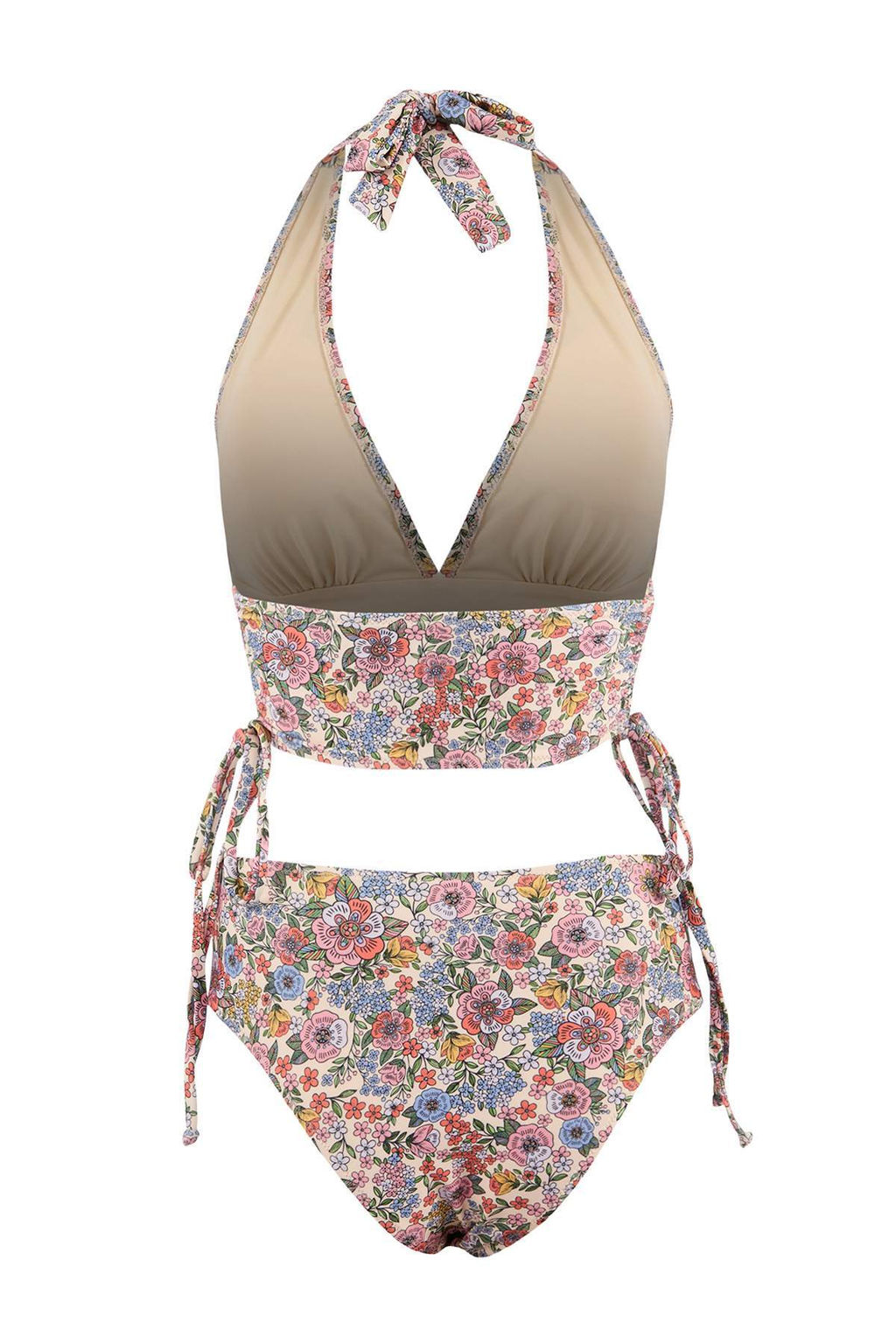 Cicek Desenli Ucgen Kapl? Yuksek Bel Regular Bikini Tak?m? TBESS26BT00041