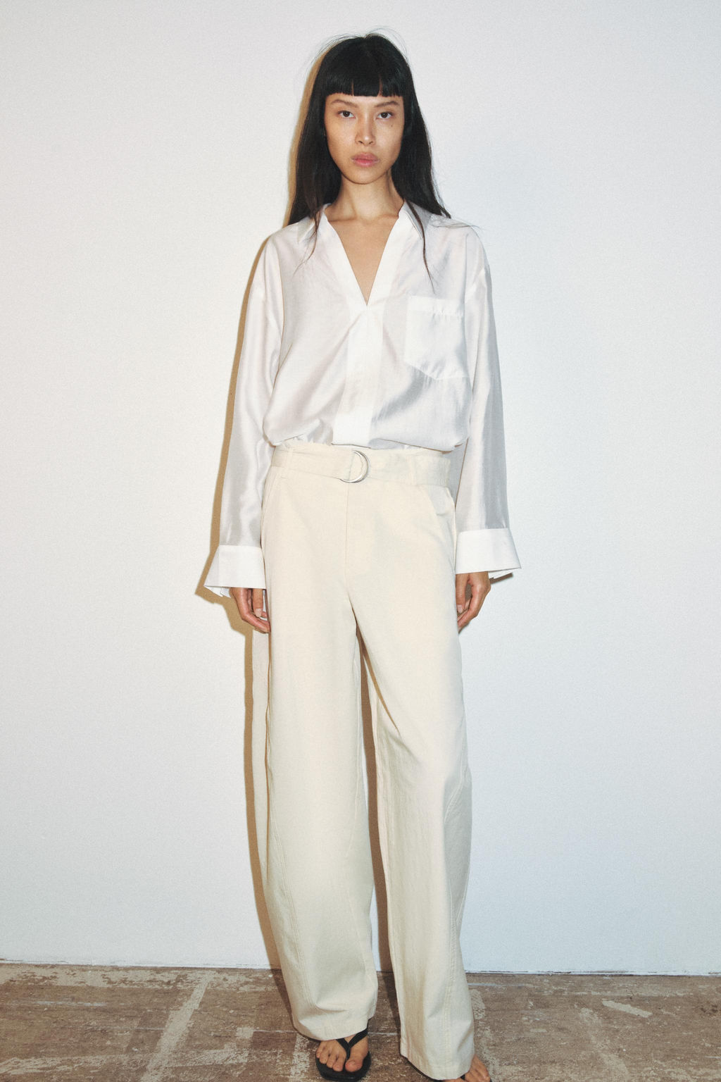 CAMISA SATINADA OVERSIZE / Blanco - Zara фото 2