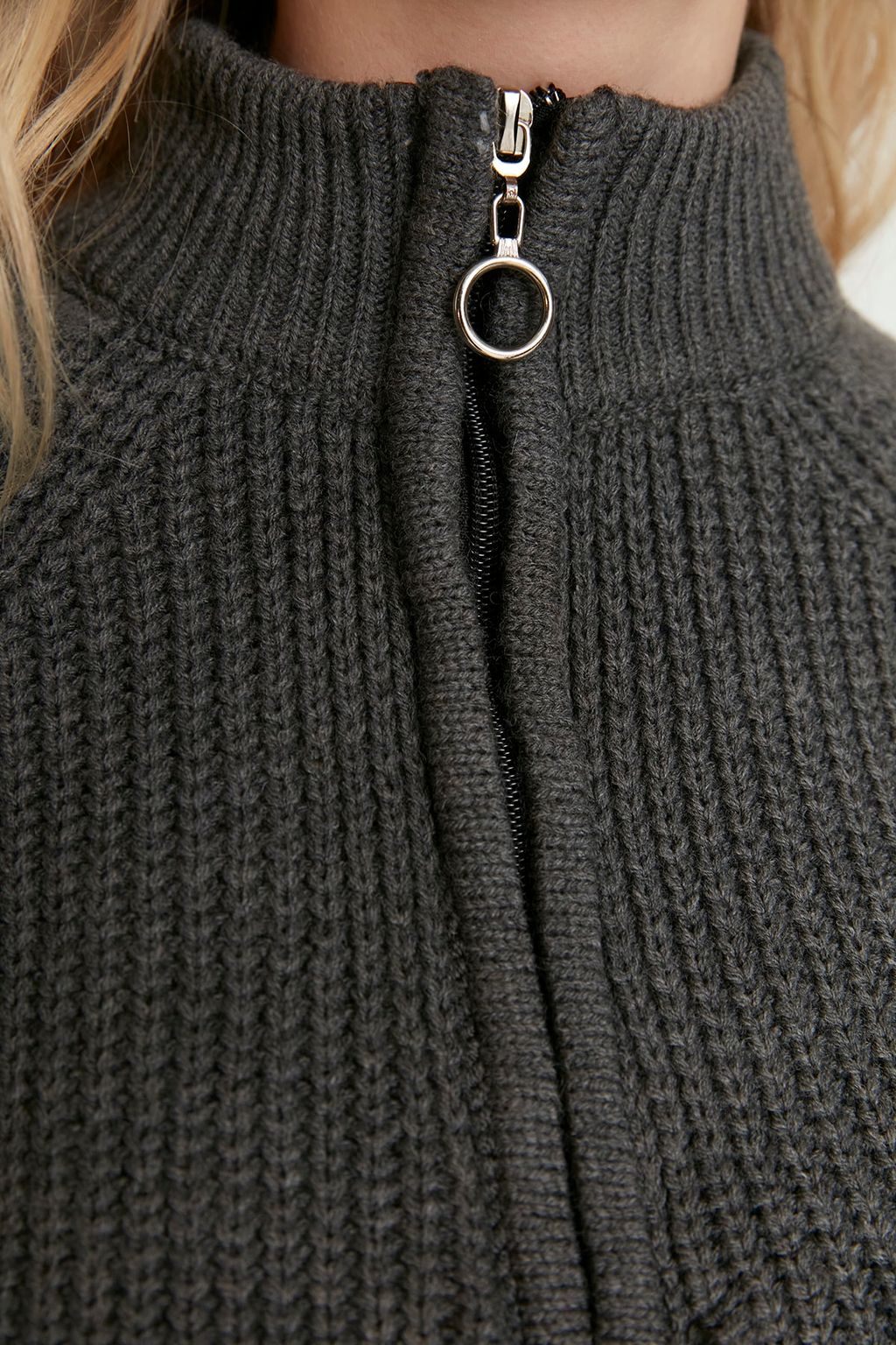 K?rm?z? Crop Fermuarl? Dik Yaka Basic Triko Kazak TWOAW22KZ1632 - Trendyolmilla фото 35