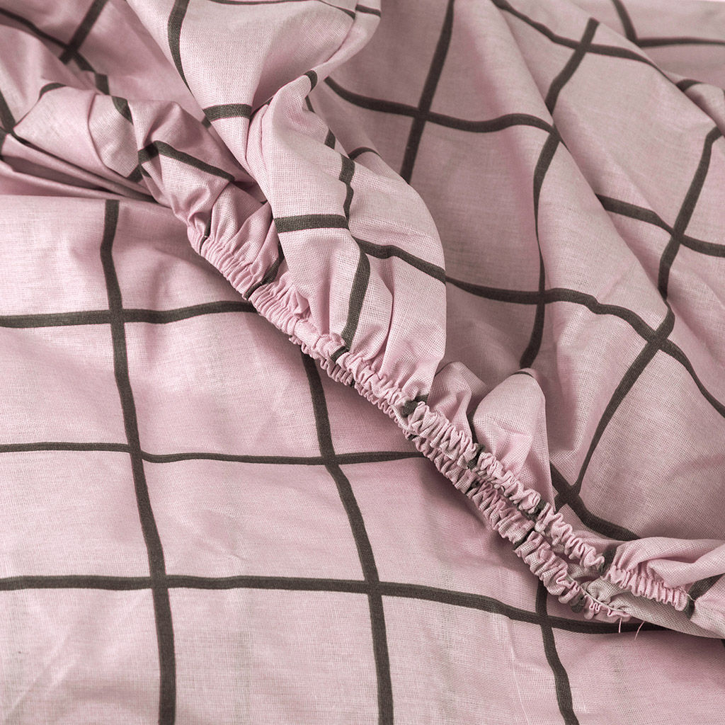 Простыня на резинке односпальная Таттерсол, пудровый 90х200см, свесы 27см, бязь Комфорт 121г/м2, хлопок 100%, упаковка классическая ПВХ 28х41см, Домашняя мода (Россия)  фото 4