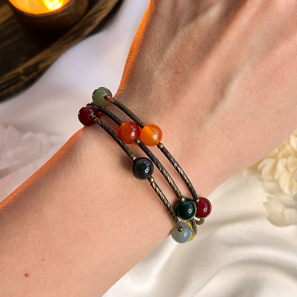 Браслет Спираль из Самоцветов - Радуга самоцветов фото 2