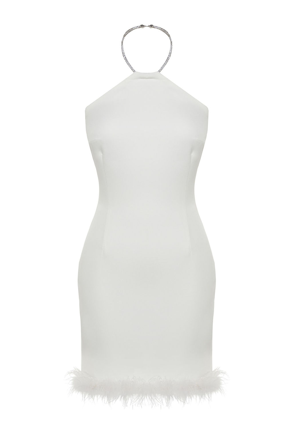 Beyaz Vucuda Oturan Otrisli Parlak Tasl? Dokuma K?sa Abiye Gece Mezuniyet Elbisesi TPRSS23EL00255