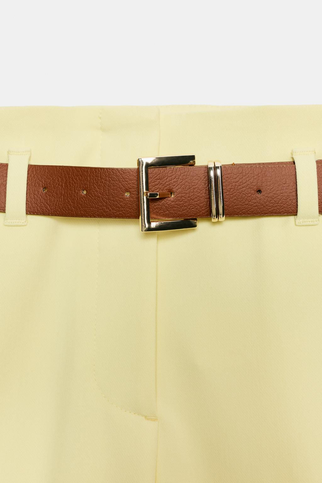 TROUSERS WITH TURN-UP CUFFS AND BELT - Zara фото 11