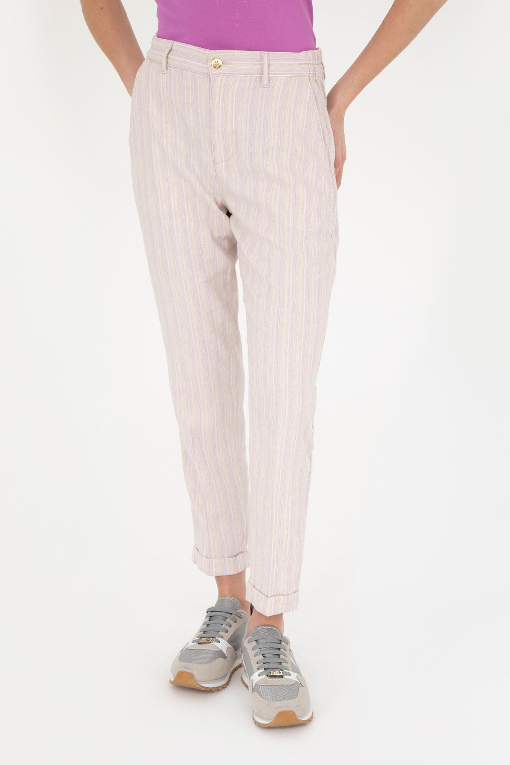 Женские сиреневые брюки из парусины - U.s. polo assn фото 9
