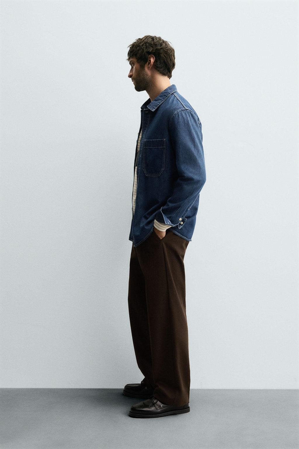REGULAR FIT DENIM SHIRT - Zara фото 4
