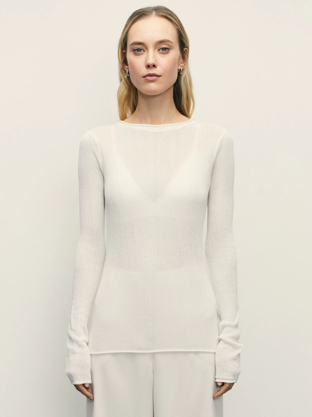 Полупрозрачный лонгслив из вискозы / Zarina фото 3