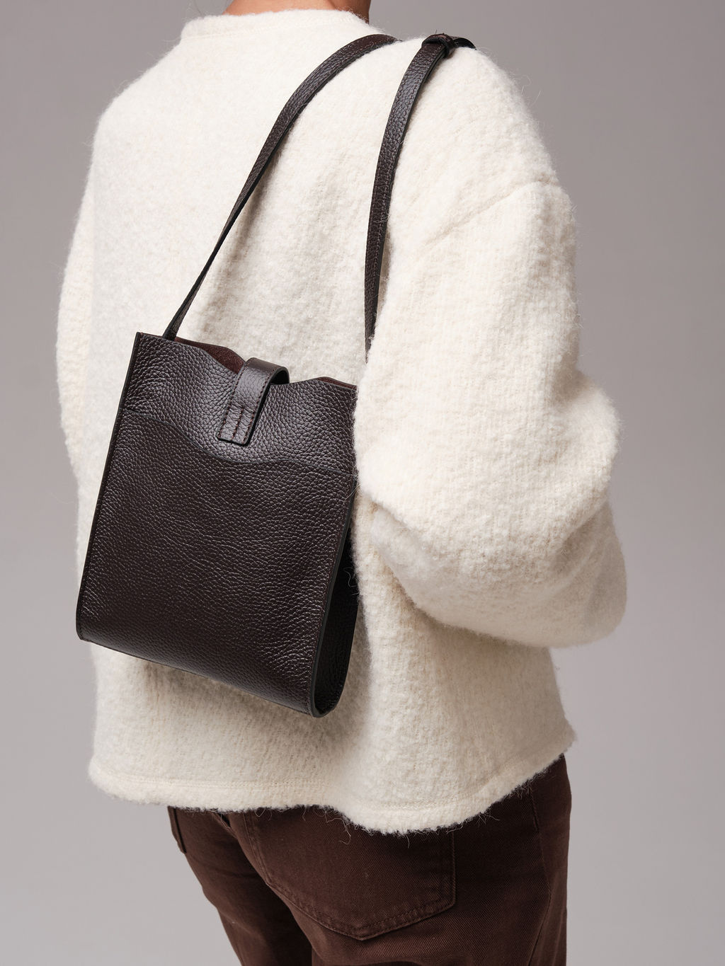 Кожаная сумка кросс-боди Leya DBR 30919 темно-коричневый фото 3