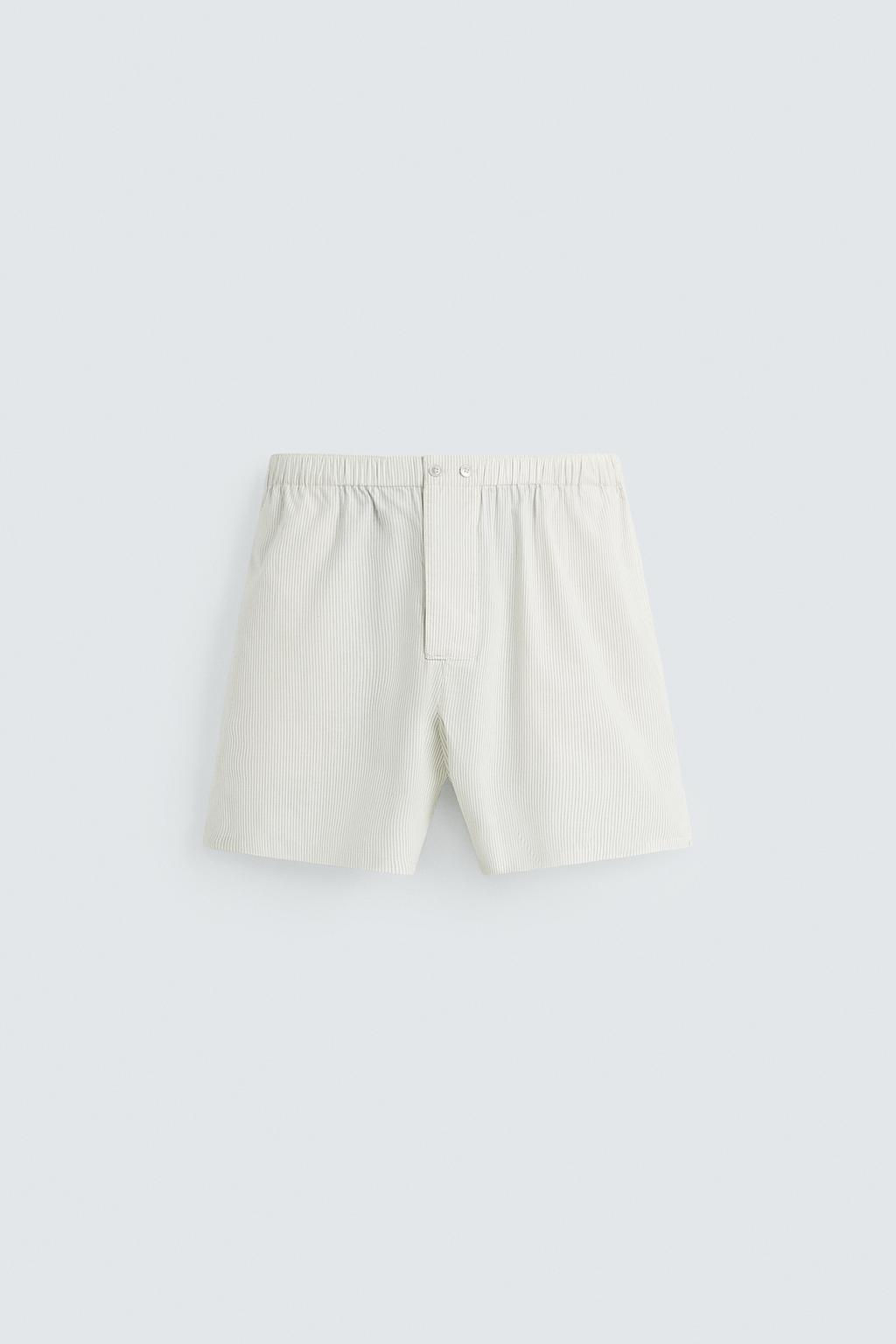 COTTON-HEMP STRIPED BERMUDA SHORTS - Zara фото 15