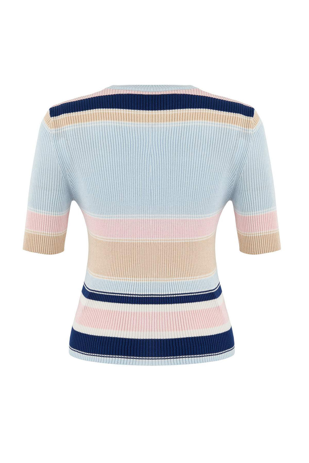 Somon Cizgili Fitted/Vucuda Oturan Triko Bluz TWOSS26BZ00131 - Trendyolmilla фото 2