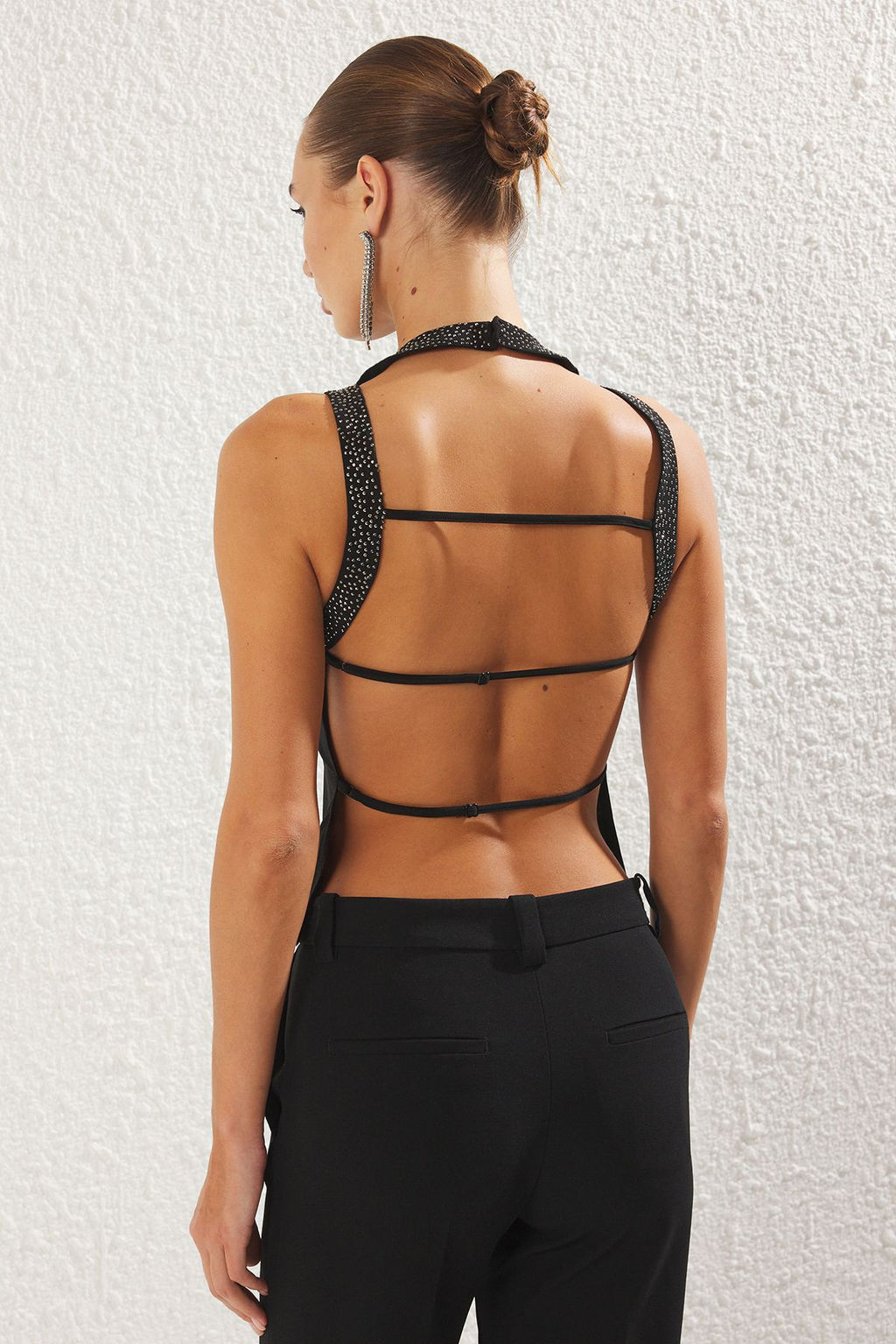 Siyah Tas Bask? Detayl? Orme S?k Bluz TPRSS25BZ00002 - Trendyolmilla фото 6