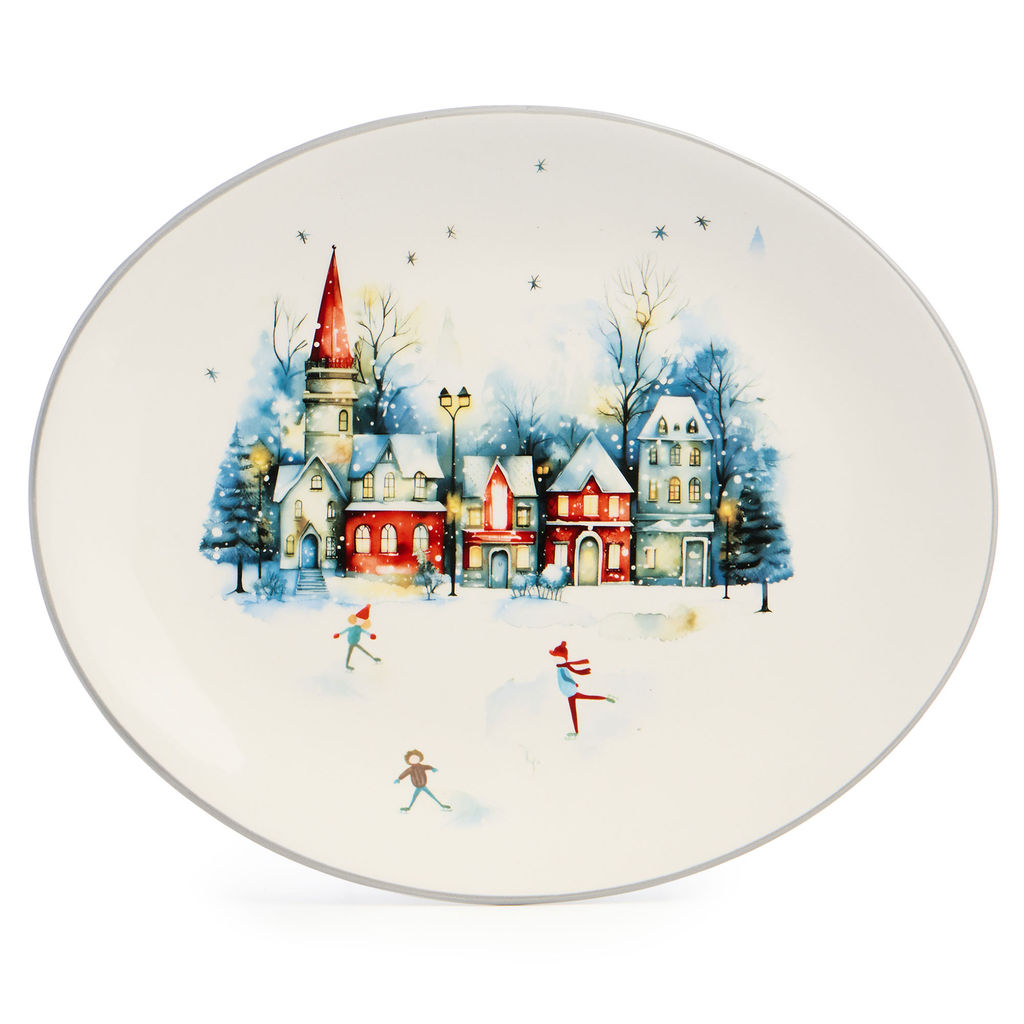 БЛЮДО ОВАЛЬНОЕ AGNESS С НОВЫМ ГОДОМ! 31,5*25,5*3 СМ