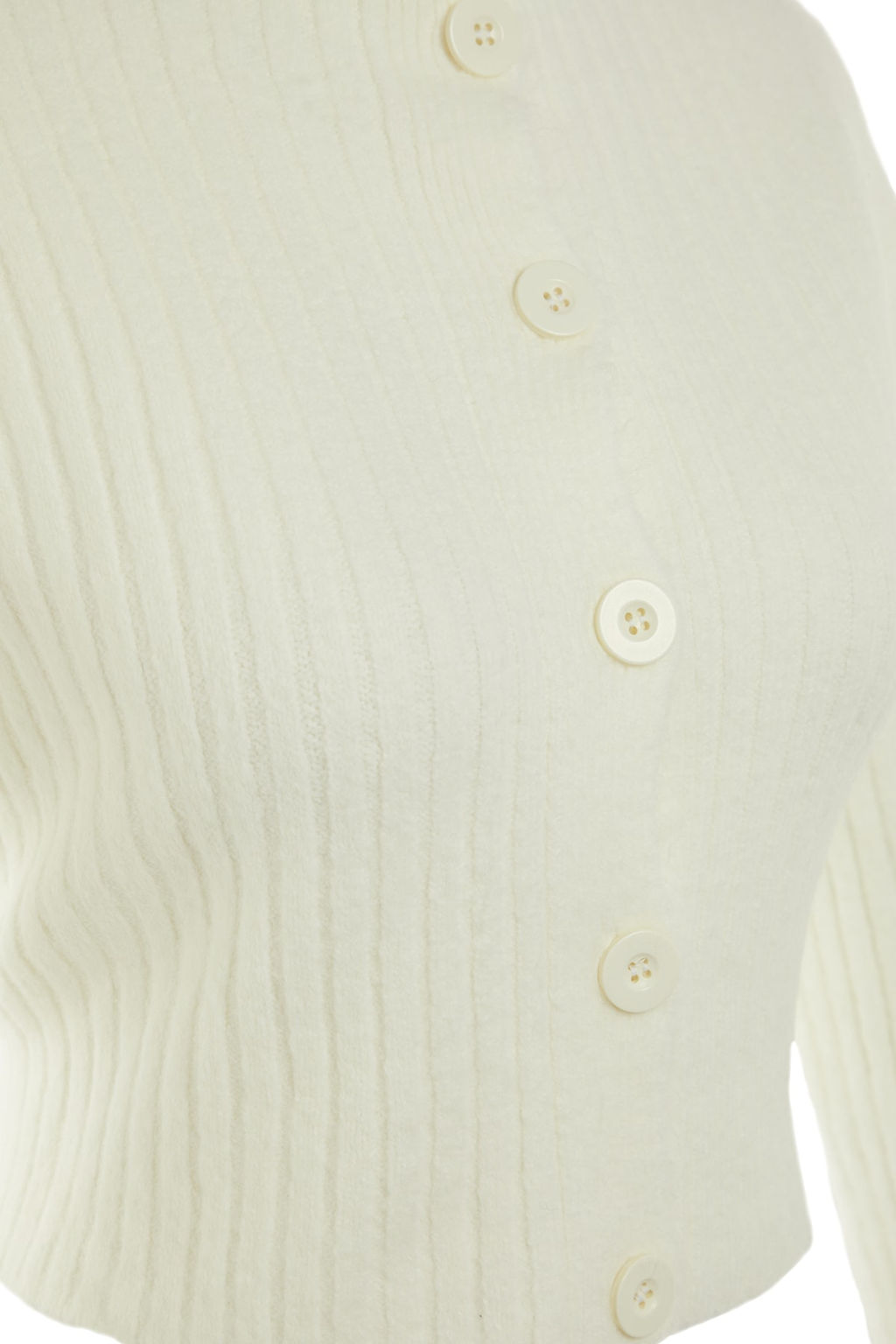 Ekru Crop Yumusak Dokulu Dik Yaka Triko H?rka TWOAW22HI0174