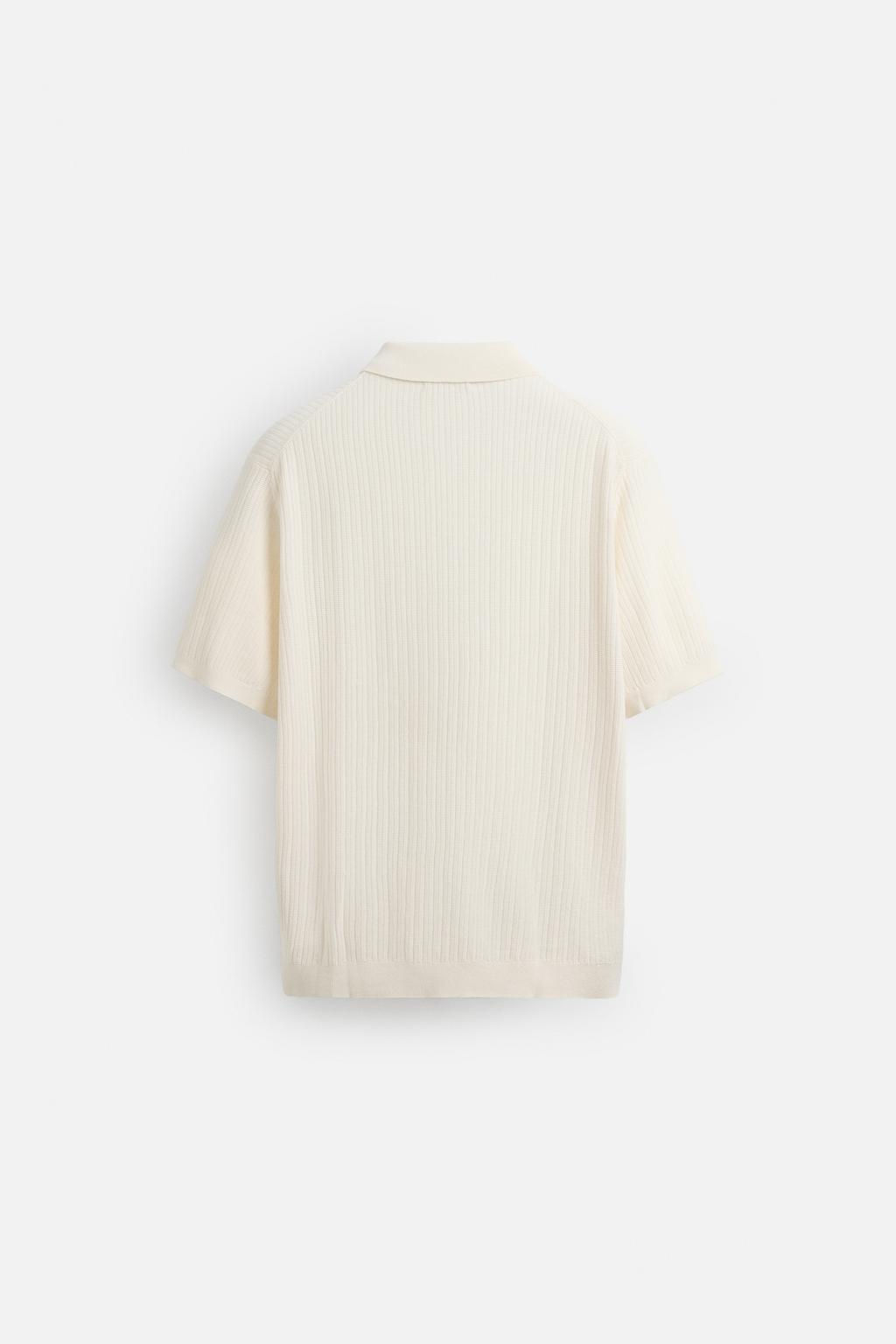 RIBBED KNIT POLO SHIRT - Zara фото 8