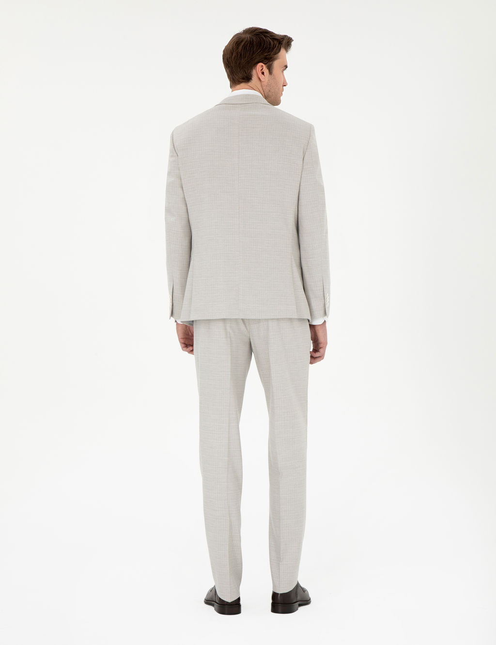 Bej Extra Slim Fit Yelekli Tak_m Elbise