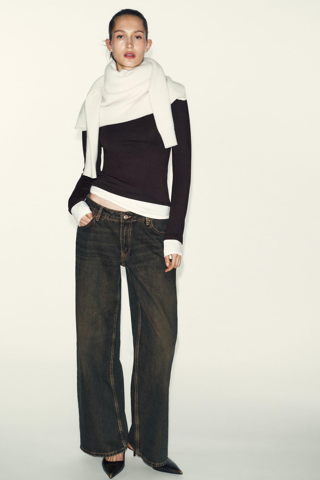 MOCK LAYER CONTRAST T-SHIRT - Zara фото 9