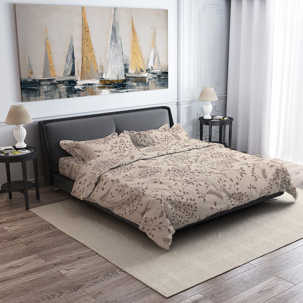 Простыня на резинке односпальная Барбарис 1/1 бежевый 90х200см, свесы 27см, бязь Комфорт 121г/м2, хлопок 100%, упаковка классическая ПВХ 28х41см, Домашняя мода (Россия)  фото 5