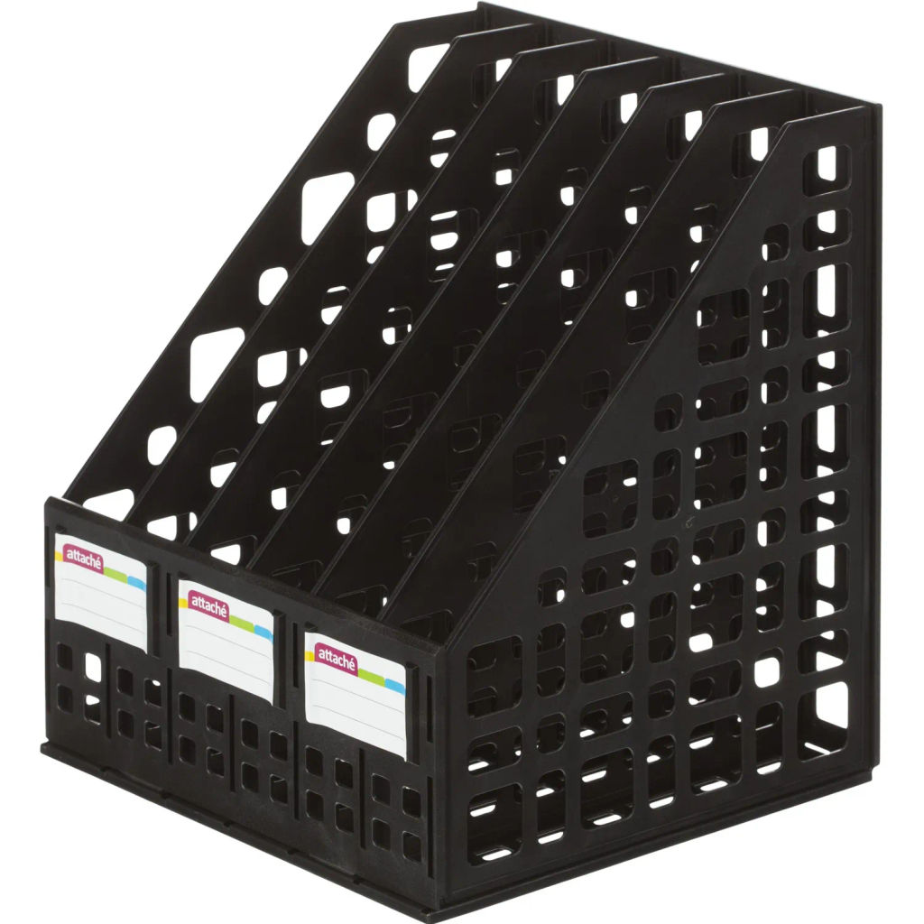 Лоток вертикальный для бумаг Attache сборный черный 6 отделений  фото 2