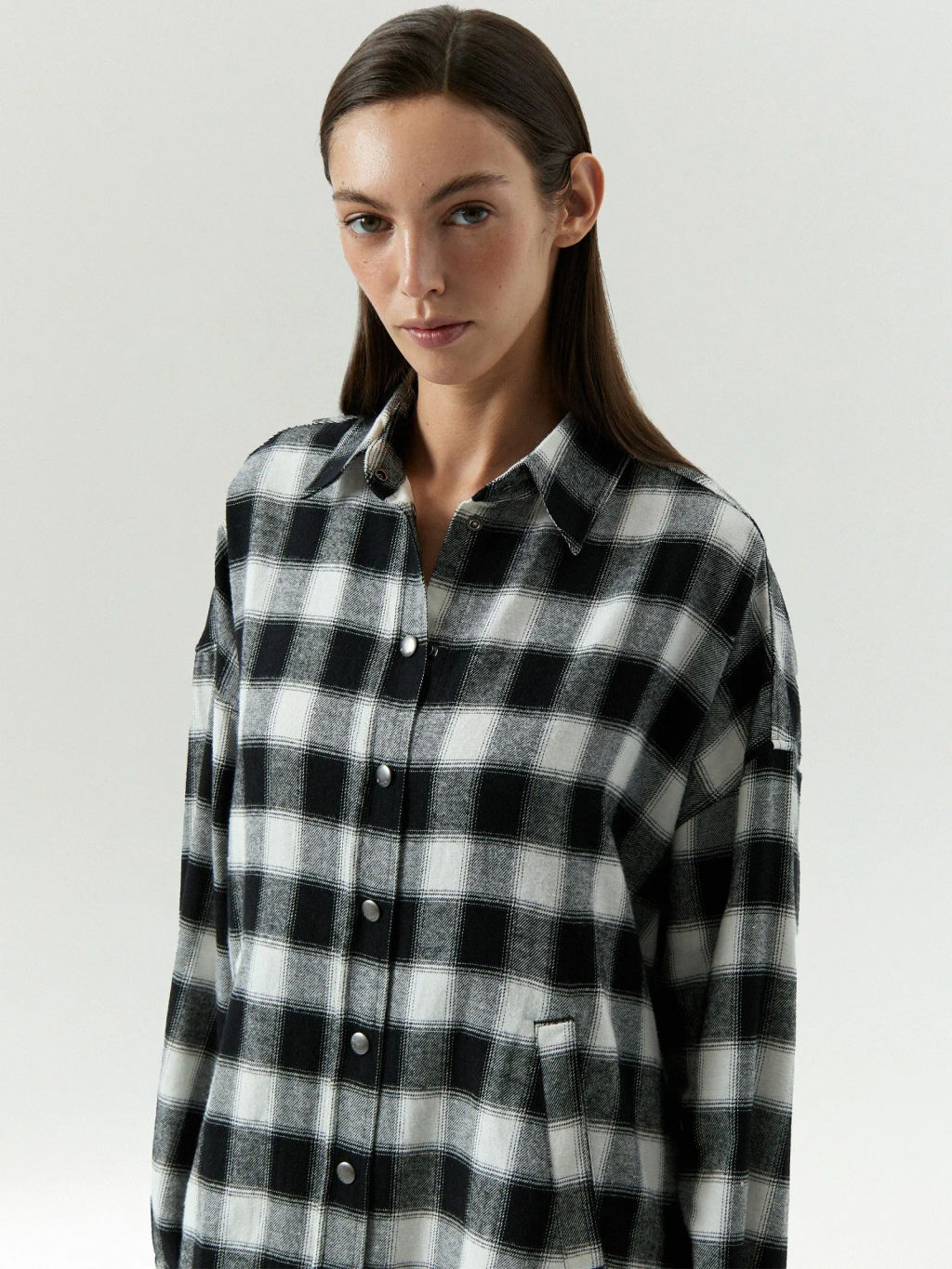 ЕМКА / Платье-рубашка миди в клетку - Emka фото 3