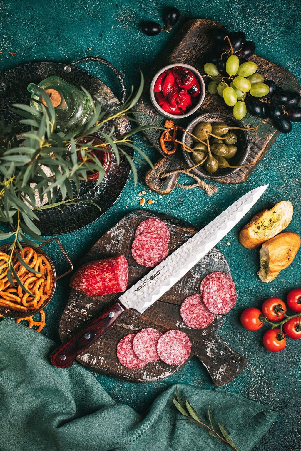 SKJ-0045/K Нож кухонный "Samura KAIJU" Янагиба 240 мм, AUS-8, дерево