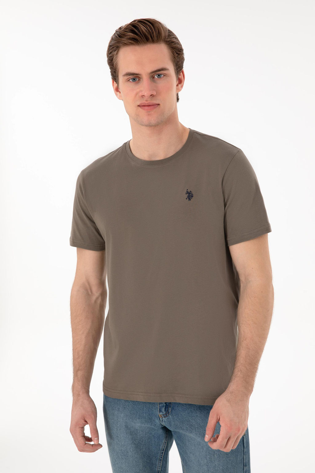 Erkek Regular Fit Bisiklet Yaka Vizon Basic Ti__rt Sepette S_rpriz _ndirim - U.s. polo assn фото 3