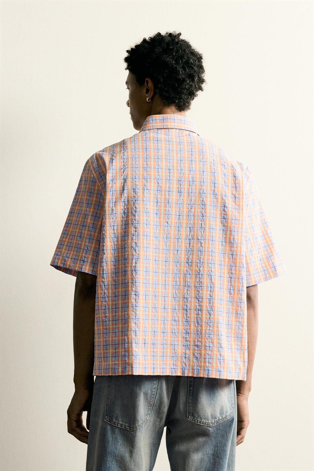 CAMISA RELAXED FIT CUADROS RELIEVE / Multicolor - Zara фото 3