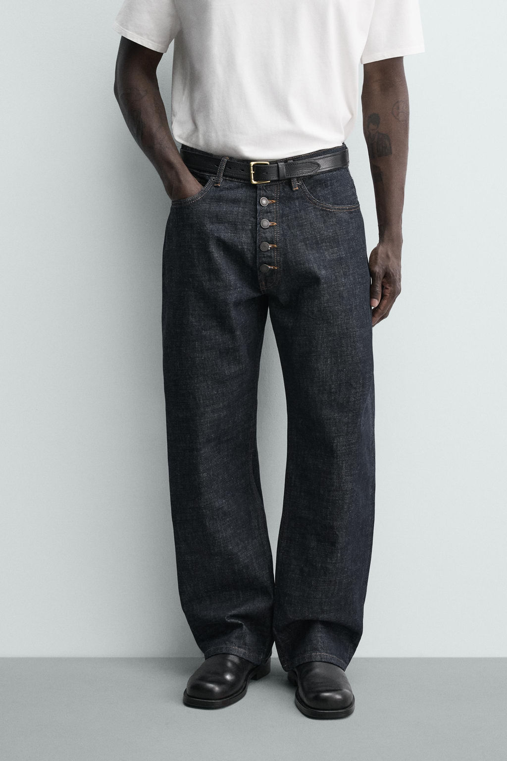 JEANS LOOSE FIT BOTONADURA / ?ndigo - Zara фото 2