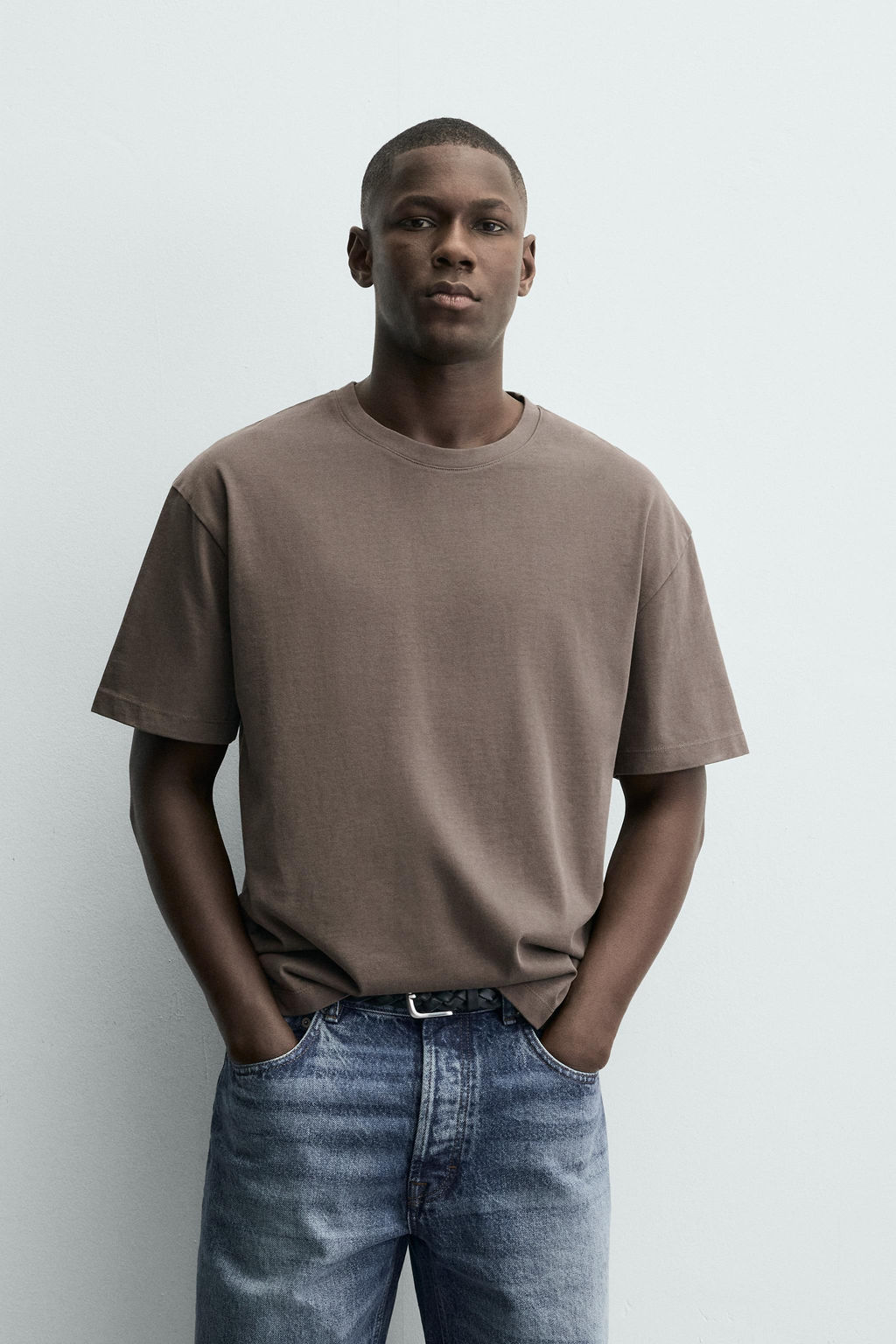 CAMISETA HEAVYWEIGHT B?SICA / Marr?n oscuro - Zara фото 2