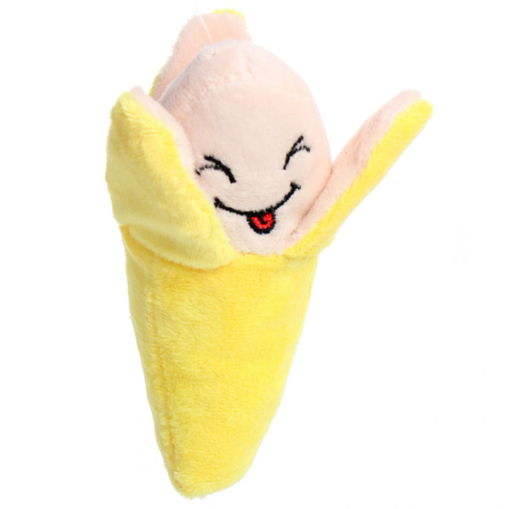 Цена за 4 шт. Игрушка для щенков, собак мелких и средних пород "Мистер Бананчик", с пищалкой, 6*12см (лейбл)